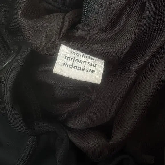 Kate Spade Carley Nylon Flap Backpack Black Drawstring Preppy Casual Athleisure - Picture 16 of 16